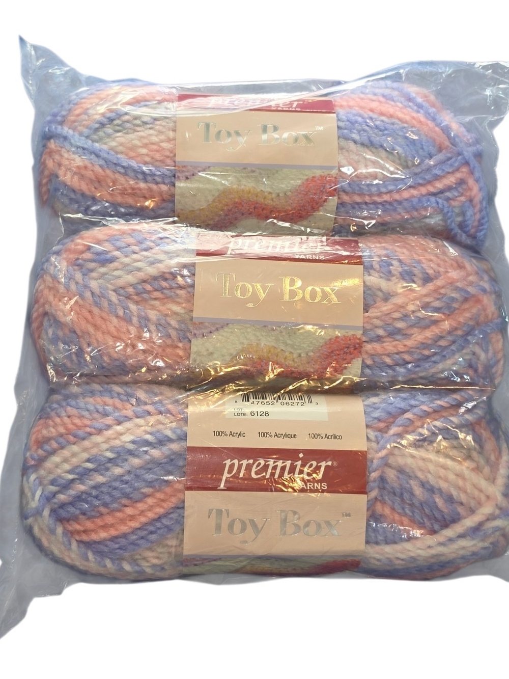 Premier Toy Box Acrylic Yarn - Pastel Pink & Blue - 3-Pack